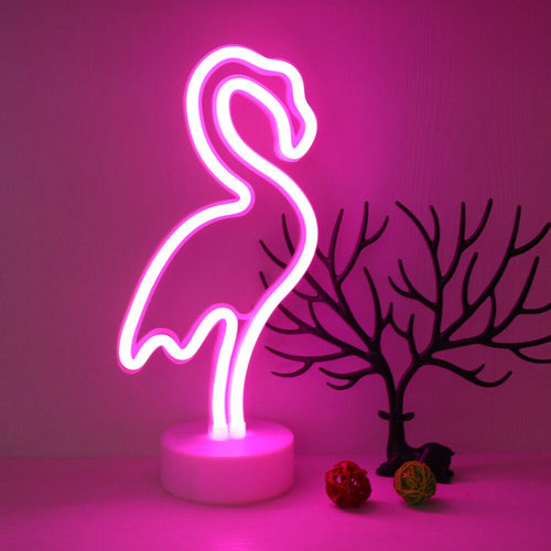 Creative Hot Pink Flamingos Night Light